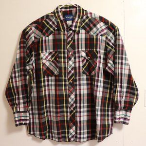 Wrangler Western Shirt Pearl Snap Plaid 2XL